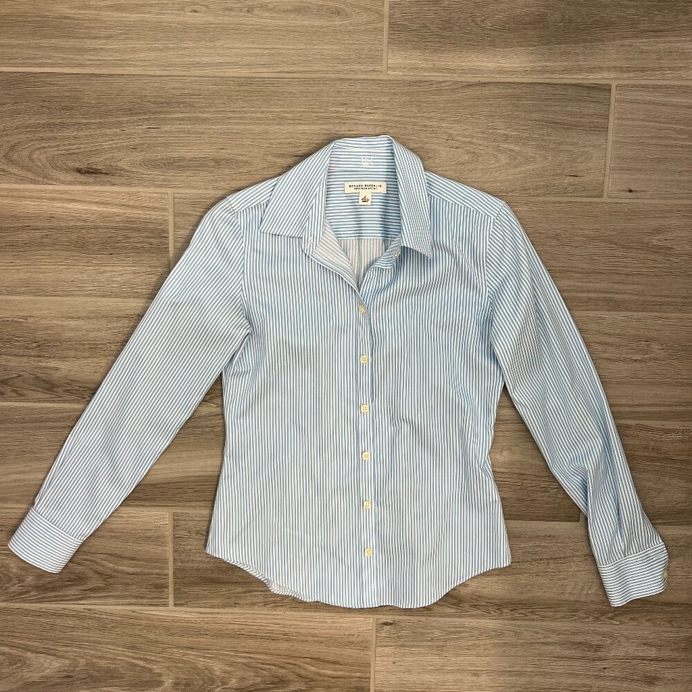 Banana Republic blue and white striped button-down 2